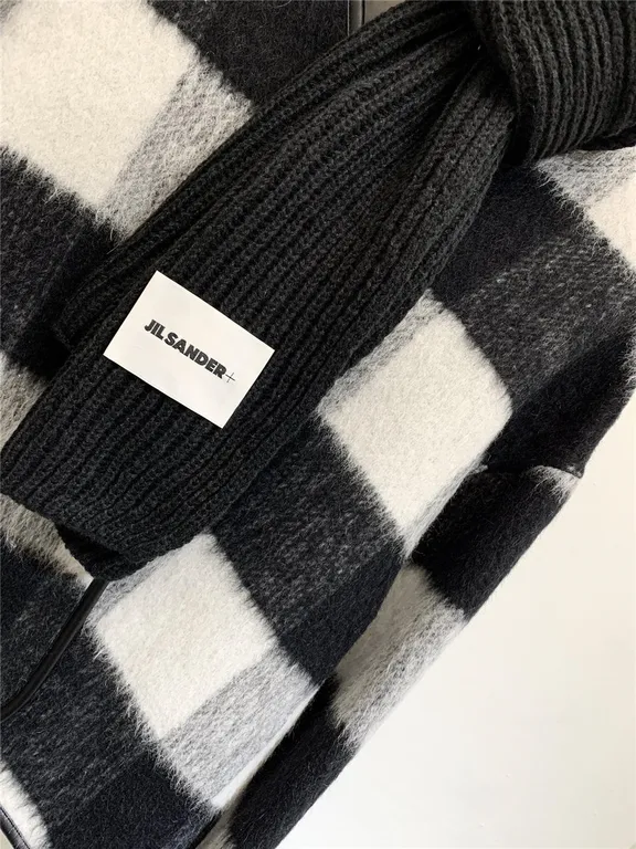 Jil sander scarf wool coat